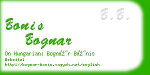 bonis bognar business card